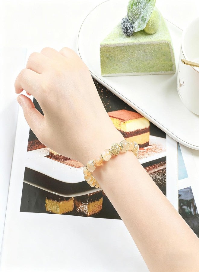 Moslovstar Natural Healing Citrine Bracelet for Women 8mm Beaded Bracelets Crystal Stretch Jewelry Yoga Protection Gifts 7 inches - Image 4